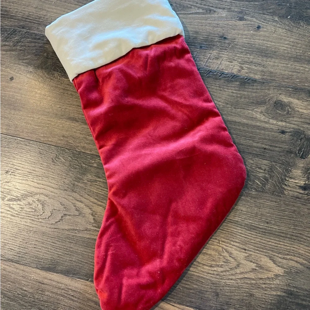 Pottery‎ Barn Red Velvet Christmas Stocking - Monique
